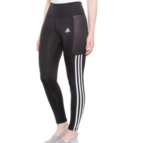 NWT - adidas 3-Stripe Logo PES Black and White Tights for Women - Size XL - Picture 1 of 6